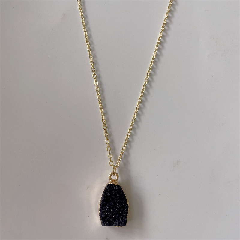 Womens Jewelry | Freeform Druzy Necklace Purple Taupe Accessories Black