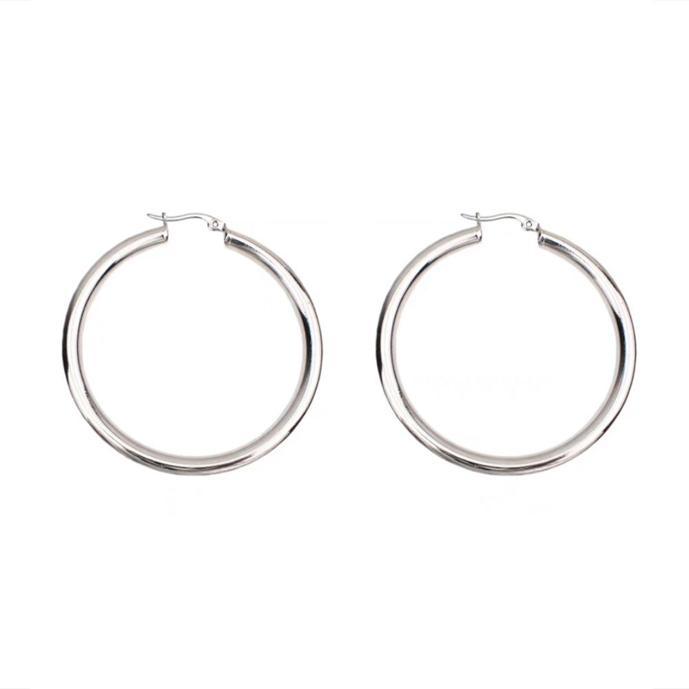 Womens Jewelry | Hammered Metal Hoop Earring Silver Accessories Jewelry