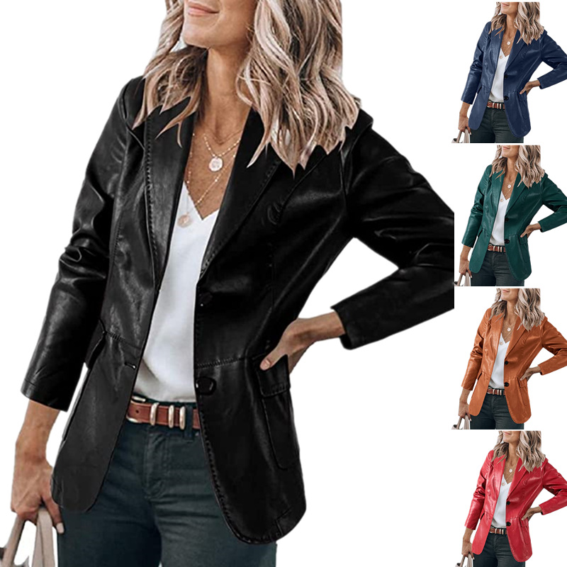 Womens Outerwear | Italian Leather Classic Blazer Black Clothing Black